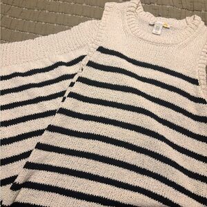 Striped Sleeveless Sweater Dress Long